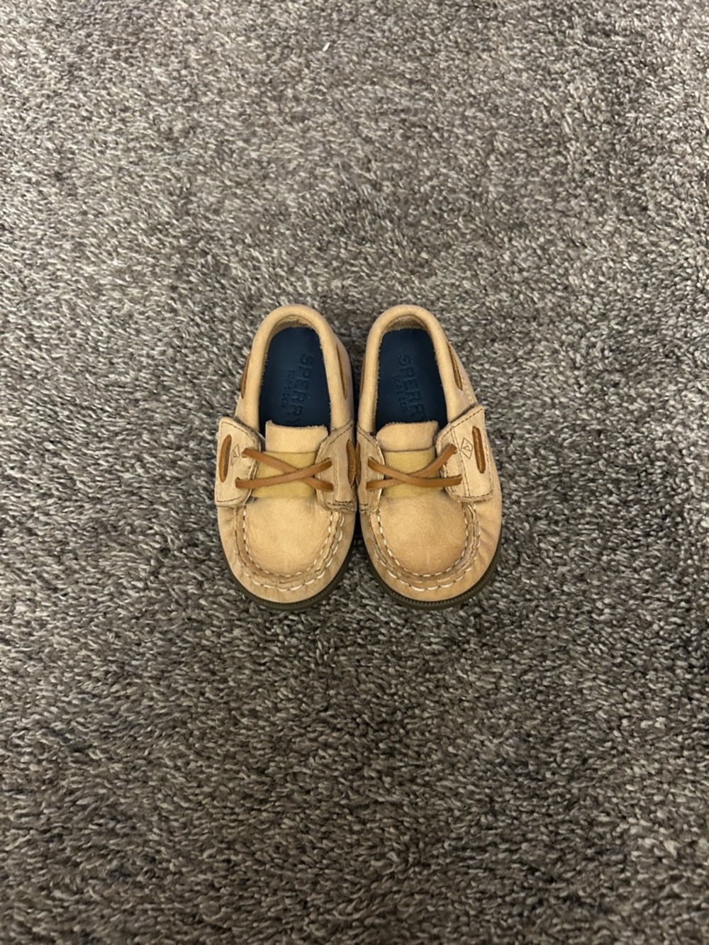 Sperry Baby Light Tan Leather Boat Shoes